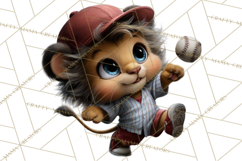 Safari Animals Playing Baseball Sports Clipart PNG Product Image 2