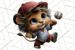 Safari Animals Playing Baseball Sports Clipart PNG Product Image 2