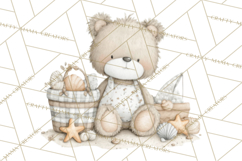 New England Coastal Teddy Bear Nautical Summer Clipart Product Image 2