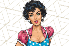 Vintage 1950s Housewife Clipart, Retro Woman Png Files Product Image 3