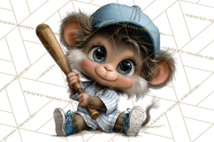 Safari Animals Playing Baseball Sports Clipart PNG Product Image 5