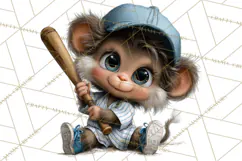 Safari Animals Playing Baseball Sports Clipart PNG Product Image 5