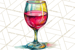 Watercolor Wine Clipart, Drinking Wine Png, Sublimation Product Image 5