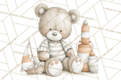 New England Coastal Teddy Bear Nautical Summer Clipart Product Image 2