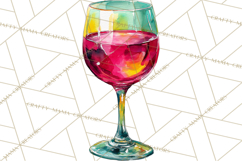 Watercolor Wine Clipart, Drinking Wine Png, Sublimation Product Image 2
