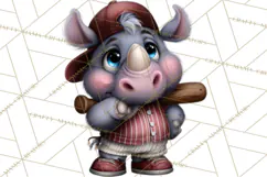 Safari Animals Playing Baseball Sports Clipart PNG Product Image 2