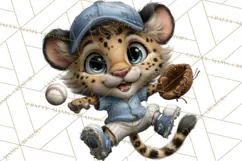 Safari Animals Playing Baseball Sports Clipart PNG Product Image 2