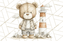 New England Coastal Teddy Bear Nautical Summer Clipart Product Image 4