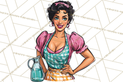 Vintage 1950s Housewife Clipart, Retro Woman Png Files Product Image 4