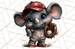 Safari Animals Playing Baseball Sports Clipart PNG Product Image 4