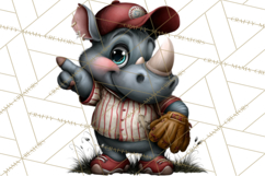 Safari Animals Playing Baseball Sports Clipart PNG Product Image 5