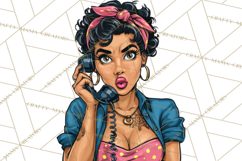 Vintage 1950s Housewife Clipart, Retro Woman Png Files Product Image 2