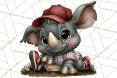 Safari Animals Playing Baseball Sports Clipart PNG Product Image 2