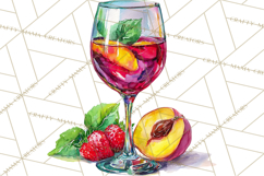 Watercolor Wine Clipart, Drinking Wine Png, Sublimation Product Image 3