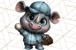 Safari Animals Playing Baseball Sports Clipart PNG Product Image 3
