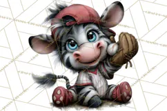 Safari Animals Playing Baseball Sports Clipart PNG Product Image 4