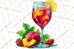 Watercolor Wine Clipart, Drinking Wine Png, Sublimation Product Image 4