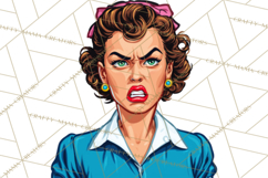 Vintage 1950s Housewife Clipart, Retro Woman Png Files Product Image 5