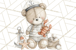 New England Coastal Teddy Bear Nautical Summer Clipart Product Image 2