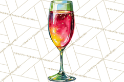 Watercolor Wine Clipart, Drinking Wine Png, Sublimation Product Image 2