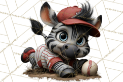 Safari Animals Playing Baseball Sports Clipart PNG Product Image 2