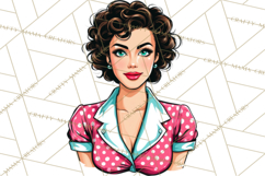Vintage 1950s Housewife Clipart, Retro Woman Png Files Product Image 2