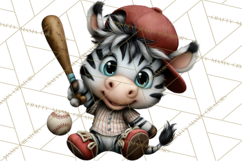 Safari Animals Playing Baseball Sports Clipart PNG Product Image 3