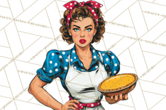 Vintage 1950s Housewife Clipart, Retro Woman Png Files Product Image 4