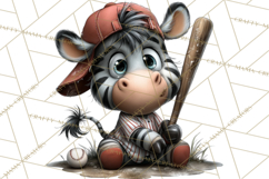 Safari Animals Playing Baseball Sports Clipart PNG Product Image 4