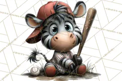 Safari Animals Playing Baseball Sports Clipart PNG Product Image 4