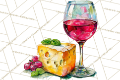 Watercolor Wine Clipart, Drinking Wine Png, Sublimation Product Image 5