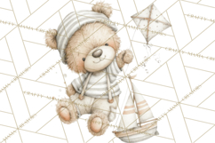 New England Coastal Teddy Bear Nautical Summer Clipart Product Image 3