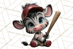 Safari Animals Playing Baseball Sports Clipart PNG Product Image 2