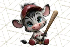 Safari Animals Playing Baseball Sports Clipart PNG Product Image 2