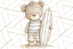 New England Coastal Teddy Bear Nautical Summer Clipart Product Image 3