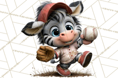 Safari Animals Playing Baseball Sports Clipart PNG Product Image 3