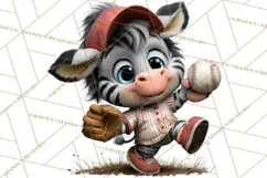 Safari Animals Playing Baseball Sports Clipart PNG Product Image 3