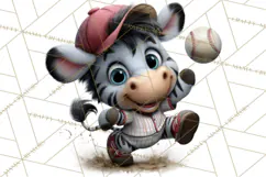 Safari Animals Playing Baseball Sports Clipart PNG Product Image 4