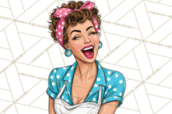 Vintage 1950s Housewife Clipart, Retro Woman Png Files Product Image 4