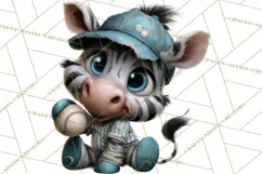 Safari Animals Playing Baseball Sports Clipart PNG Product Image 5