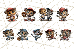 Safari Animals Playing Baseball Sports Clipart PNG Product Image 2