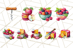 Watercolor Wine Clipart, Drinking Wine Png, Sublimation Product Image 2