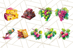 Watercolor Wine Clipart, Drinking Wine Png, Sublimation Product Image 3