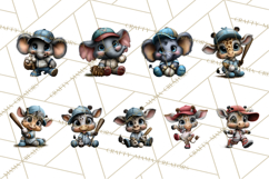 Safari Animals Playing Baseball Sports Clipart PNG Product Image 4