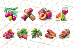 Watercolor Wine Clipart, Drinking Wine Png, Sublimation Product Image 5