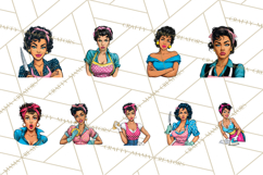 Vintage 1950s Housewife Clipart, Retro Woman Png Files Product Image 7