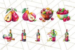 Watercolor Wine Clipart, Drinking Wine Png, Sublimation Product Image 6