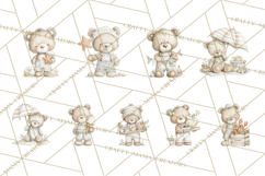 New England Coastal Teddy Bear Nautical Summer Clipart Product Image 6