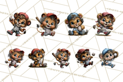 Safari Animals Playing Baseball Sports Clipart PNG Product Image 7
