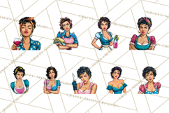 Vintage 1950s Housewife Clipart, Retro Woman Png Files Product Image 8